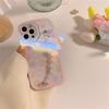 Korea Cute 3d Clear Flower Beads Bracelet Lens Protective Phone Case For Iphone 13 12 11 Pro Xs Max X Xr Shockproof Soft Cover