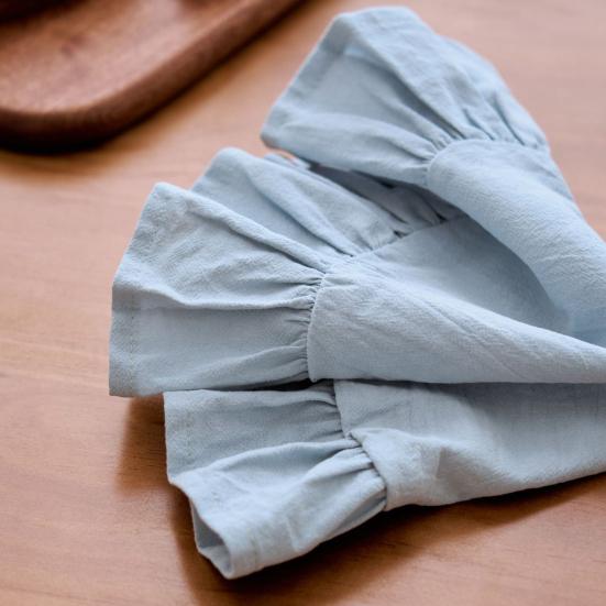 Деревенская салфетка под тарелку, однотонная, круглая, с оборками, для послеобеденного чая, мягкая стираная хлопковая скатерть, для стола, обеденной кухни, вечеринки, деревенский декор стола