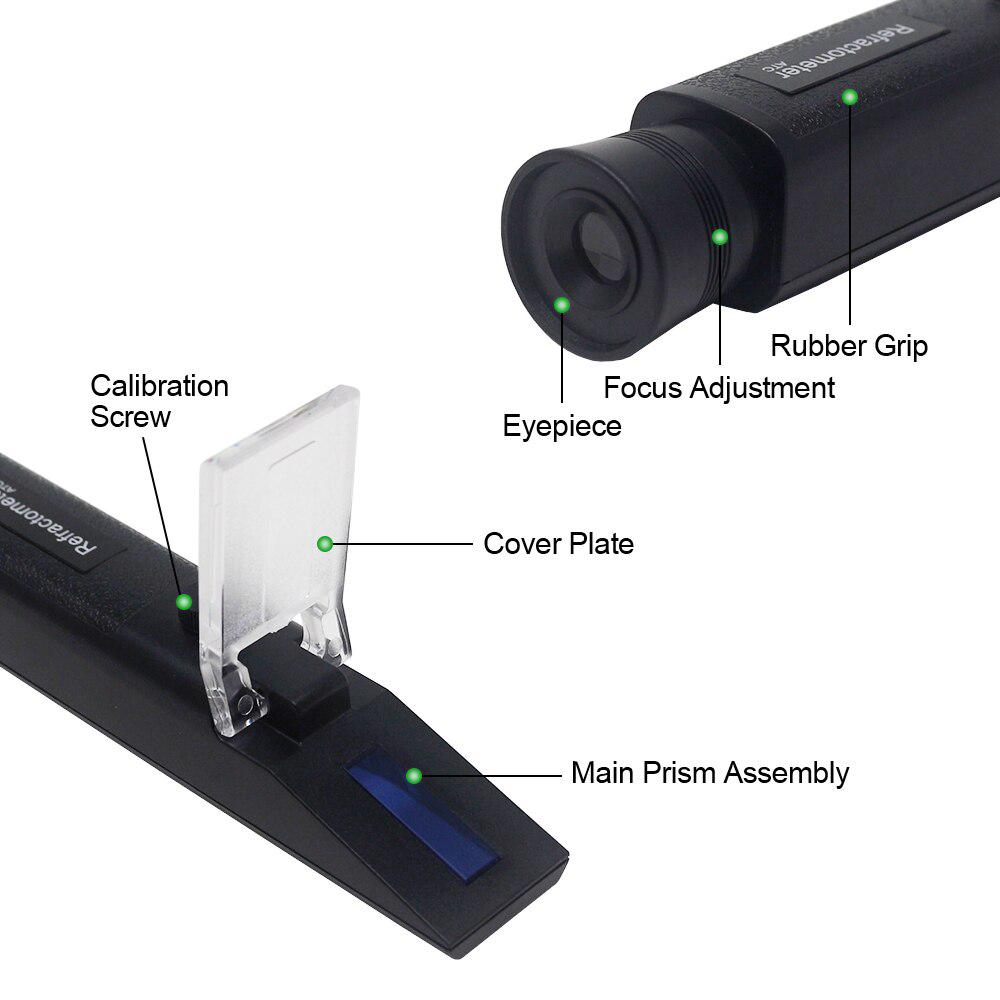 Handheld 0-80% Alcohol Refractometer Wine Concentration Tester Meter Densimeter ATC Refrectometer