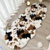 Утолщенный ковер с принтом «Коровья шкура» из кроличьего меха - Узор «Шкура животного» для гостиной, спальни или эркерного окна
