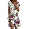 Платье в стиле бохо с коротким рукавом для женщин, повседневное, свободного кроя, летнее, сарафан с цветочным принтом и карманами