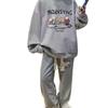 Harajuku Trendy Men's Casual Set: Creative Loose Hoodie & Pants Two-Piece
