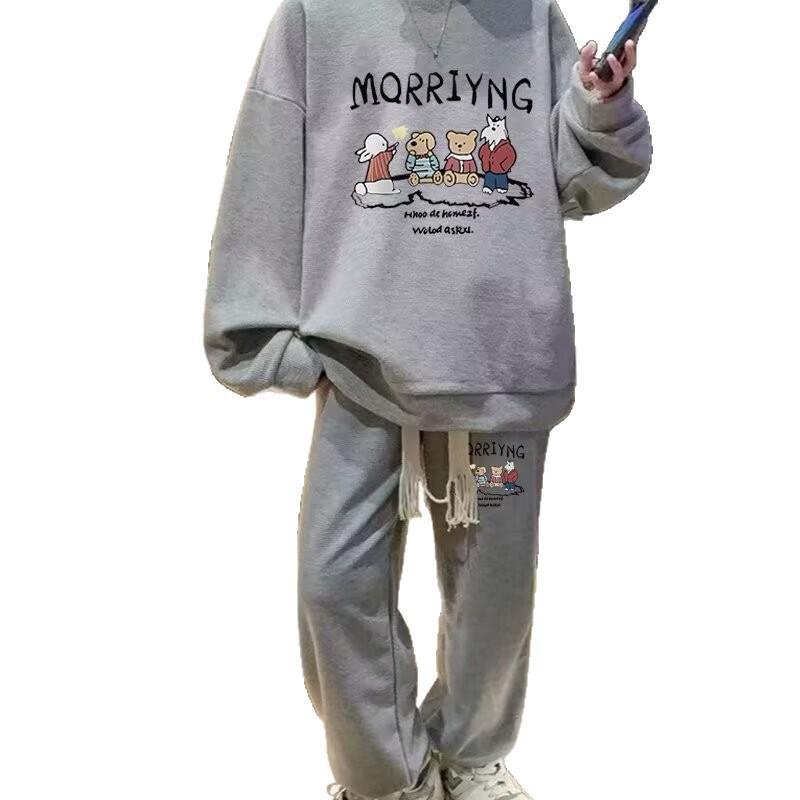 Harajuku Trendy Men's Casual Set: Creative Loose Hoodie & Pants Two-Piece