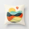 Colorful geometric landscape pillowcase sun and moon mountain pattern cushion modern art style sofa decoration pillow