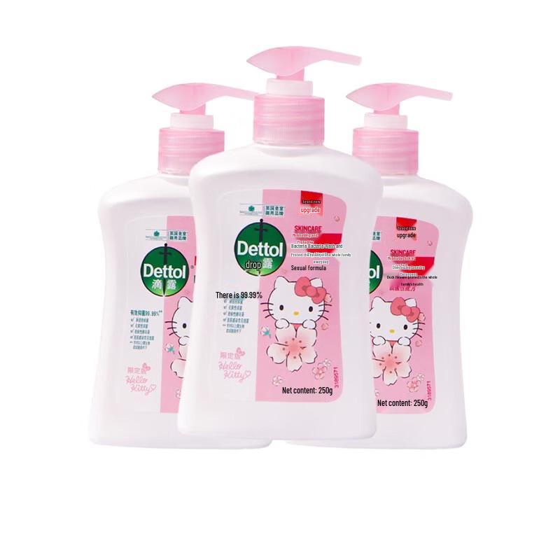 Dettol Увлажняющее и антибактериальное жидкое мыло для рук Hello Kitty (3 x 250 г)