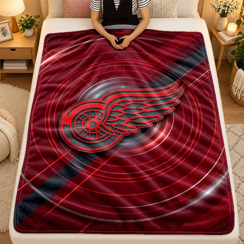 Flannel BlanketDetroit Red Wings Warm Soft Throw Blanket for Indoor Sofa Bed Living Room Use