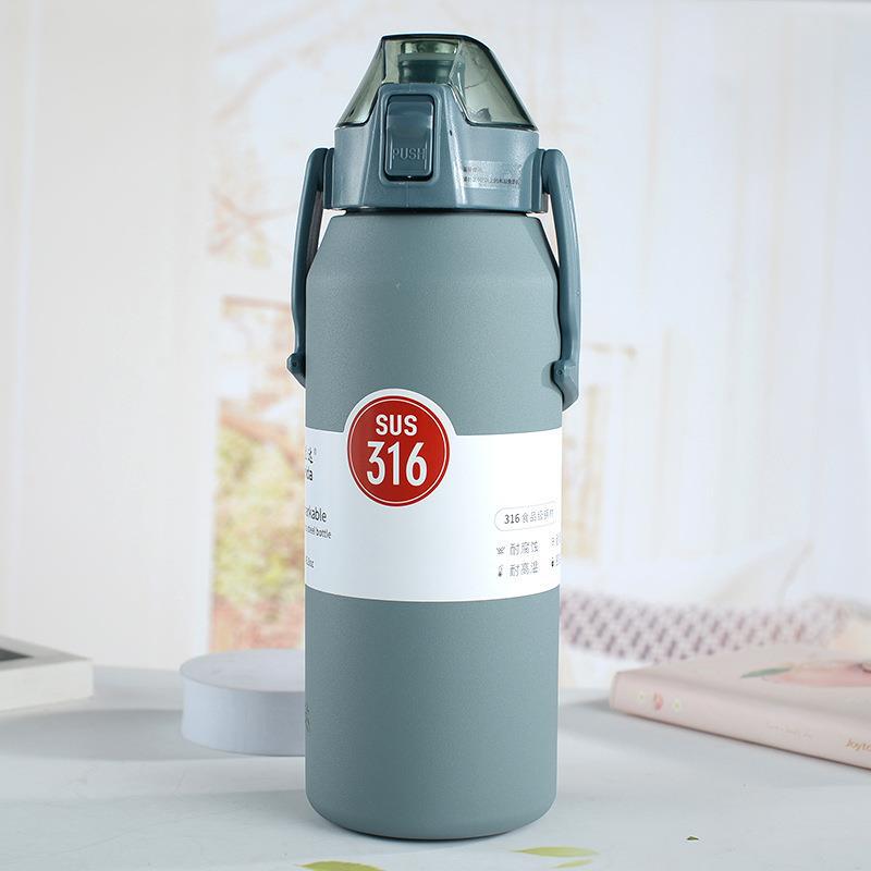 Нержавеющая сталь 316 термос большой емкости соломенная чашка для спорта на открытом воздухе дорожный чайник автомобильная чашка для воды