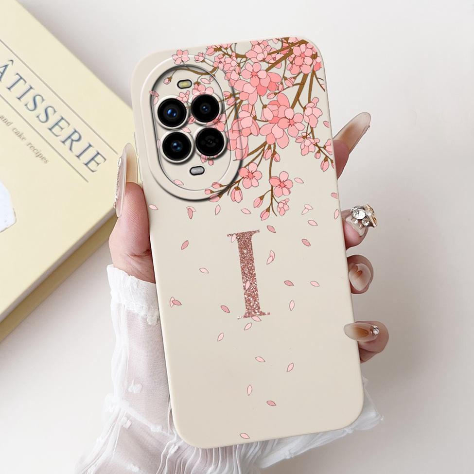 Чехол для телефона Huawei Nova 13Pro MIS-AL00 Чехол для Huawei Nova 13 Pro Силиконовый Простой Модный Буквы от A до Z Ударопрочный Бампер