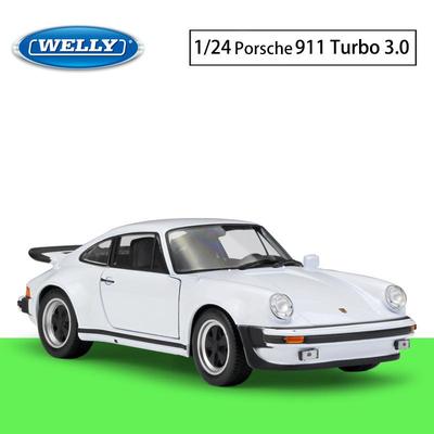 Масштаб 1/24 Welly Porsche 911 Turbo3.0, модель автомобиля из сплава, литье под давлением, металлические игрушечные автомобили, модель автомобиля, коллекция высокой имитации, детские подарки