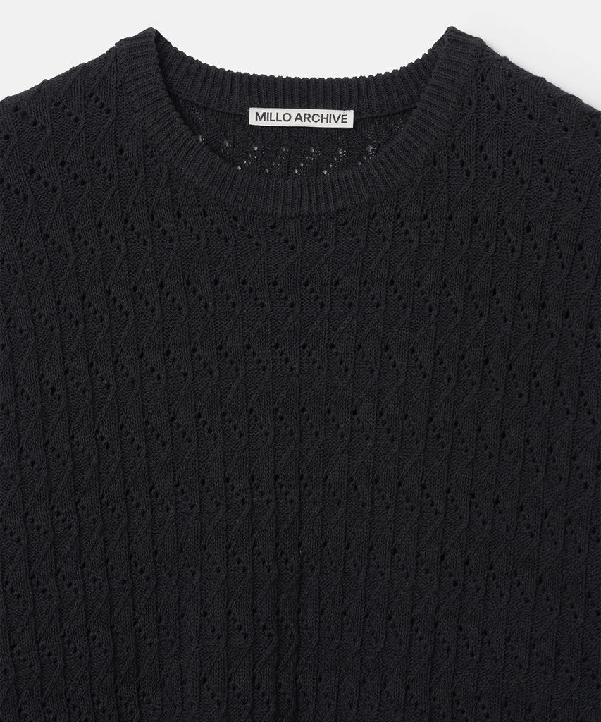 MILLO ARCHIVE Square Angle Round Knit [Black]