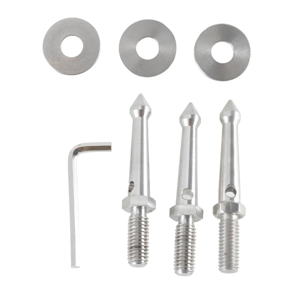 3Pcs/pack Stainless Steel Tripod Foot Spikes Enhanced Stability 3/8Inch Thread Tripod Leg Stabilizers 80mm Length