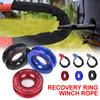 Tow Rope Recovery Loop with Soft Shackle Rope 38000 Lbs Strength Winch Snatch Towing Loop Synthetic Rope Straps for Trucks SUV