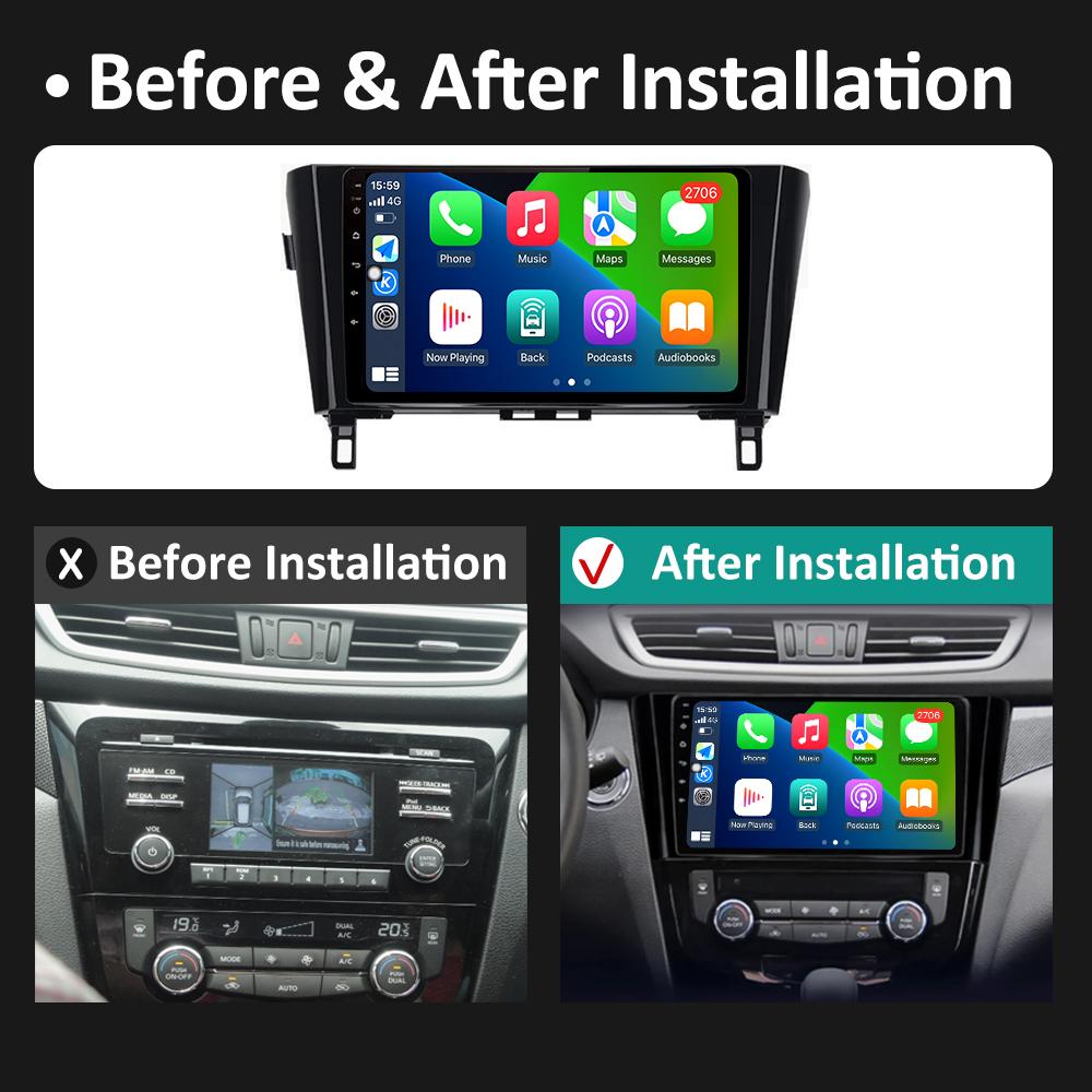 10,1-дюймовый Android 14 автомобильный видео для Nissan Qashqai J11 X-Trail 3 T32 2013 2014 2015 2016 2017 Радиоплеер DSP стерео автоинструменты