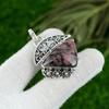 Natural Rhodonite Gemstone Indian Jewelry 925 Sterling Silver Pendant For Women