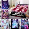 Фланелевое одеяло в тематике K-POP Охотники на демонов, Теплое плед-одеяло с горячим аниме-принтом, Подарок для фаната, Повседневное теплое одеяло