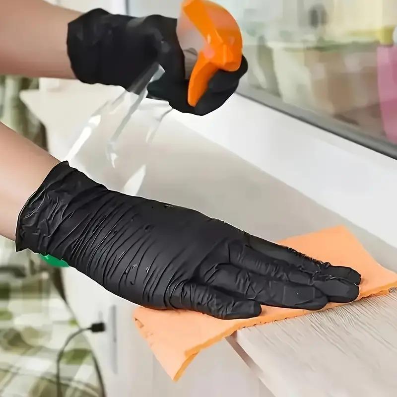 Черные многоразовые нитриловые перчатки водонепроницаемые и нескользящие перчатки для уборки кухни для работы чистящие средства одноразовые перчатки