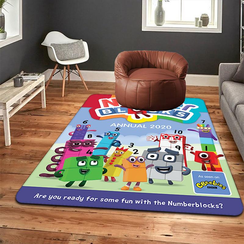 Коврик Numberblocks для пола в гостиную или спальню. Мягкий и удобный ковер. Подарок на день рождения и праздник.SFF0917524