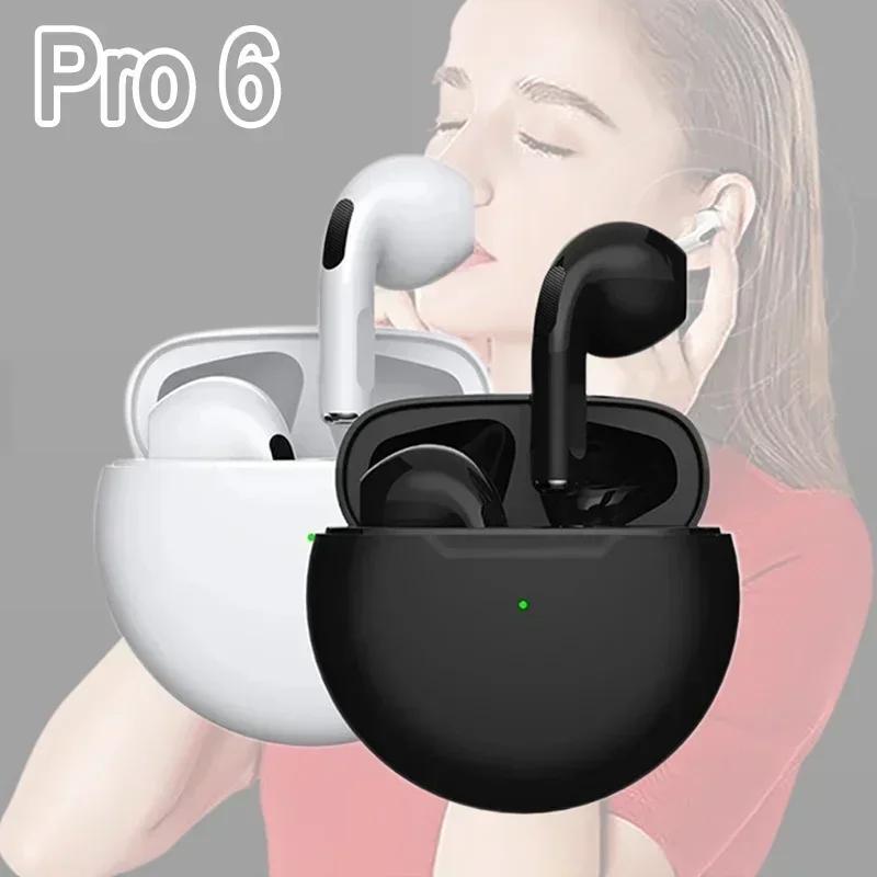 Беспроводные наушники Air Pro 6 TWS с микрофоном, Bluetooth-наушники, спортивная гарнитура для бега для Apple iPhone, наушники Xiaomi Pro6