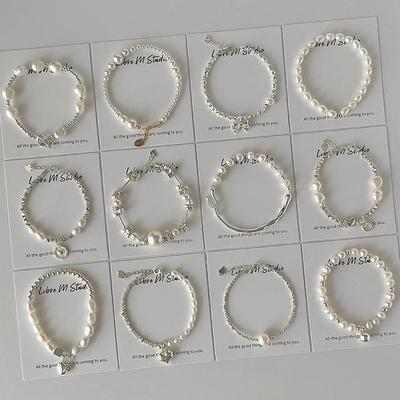 Чрезвычайно тонкий серебряный браслет с жемчугом для женщин, роскошный изысканный браслет с тонкими гранями, аксессуары