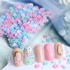 400pcs Kawaii Macaron Acrylic Flower Nail Art Charms 3D Flowers Rhinestone Nail Parts Decorations Manicure Supplies Accessories