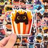 50 картинок из серии «Жизнь черного кота», мультяшные милые наклейки с животными, набор для DIY, наклейки для чемодана и блокнота