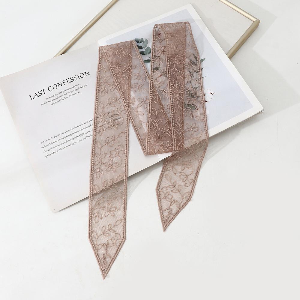 Korean Version Lace Scarf Embroidered Flower Sunscreen Shawl Cute Female Headscarf Summer