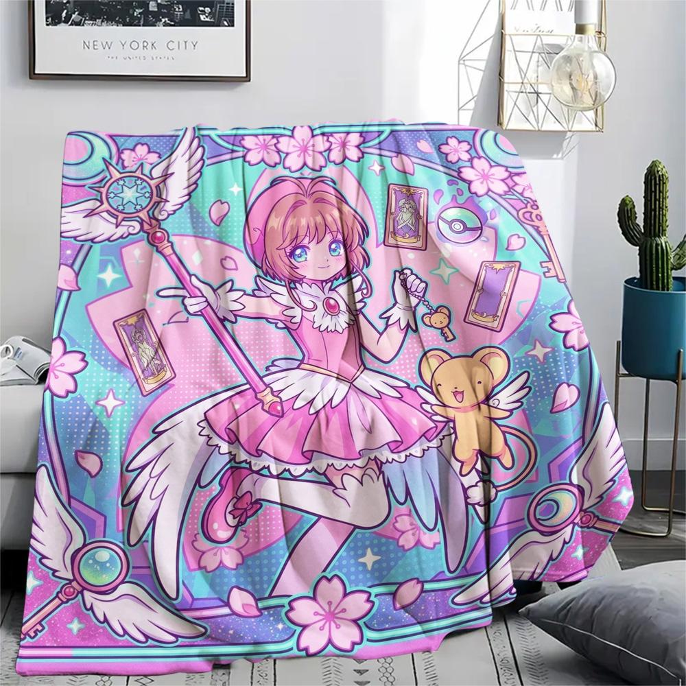 Cardcaptor Sakura Print Flannel Blanket, Ultra Soft High Quality All Seasons Warm Throw, Home Decor Cozy Blanket, Perfect Christmas Gift