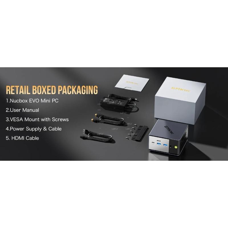 Мини-ПК GMKtec EVO-X1 AMD Ryzen AI 9 HX370 12 ядер 24 потока 32 ГБ LPDDR5 1 ТБ SSD Игровой компьютер ПК с AMD XDNA 2 NPU Мини-ПК