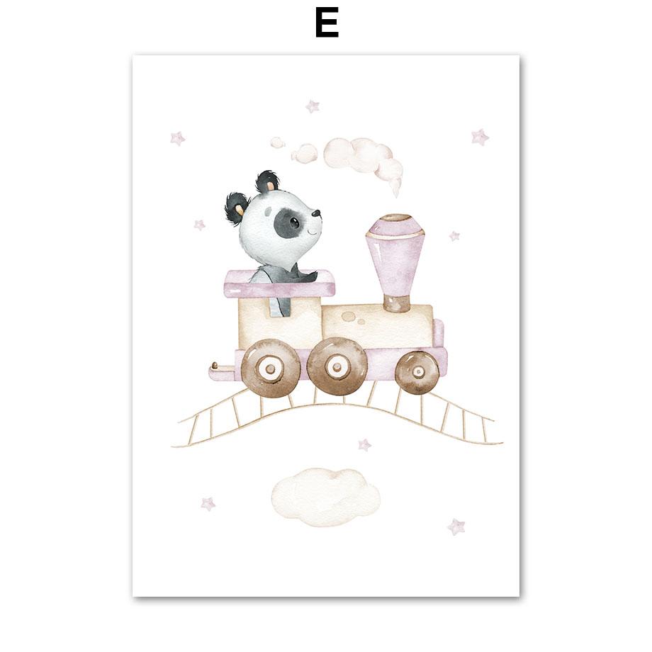 Летающие животные самолет воздушный шар дирижабль детская настенная живопись на холсте плакат на скандинавскую тему и принт девушка комната домашний декор