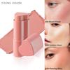 YOUNG VISION 1PCS Heart Blush Cream Contouring Stick Face Modifier Mousse Blush Lipstick 2-in-1