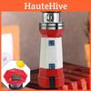 Stunning Solar Powered Resin Rotating Lighthouse Decorative Light For Outdoor Gardens