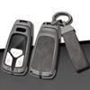New Alloy Leather Car Key Case Cover Protection Shell for A4 B9 Q5 Q7 TT TTS 8S 2016 2017 Car Key Accessories