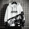 Men's Spring and Autumn Single Layer Hooded Sweatshirt Long Sleeve Printed Hooded Pullover Sweatshirt