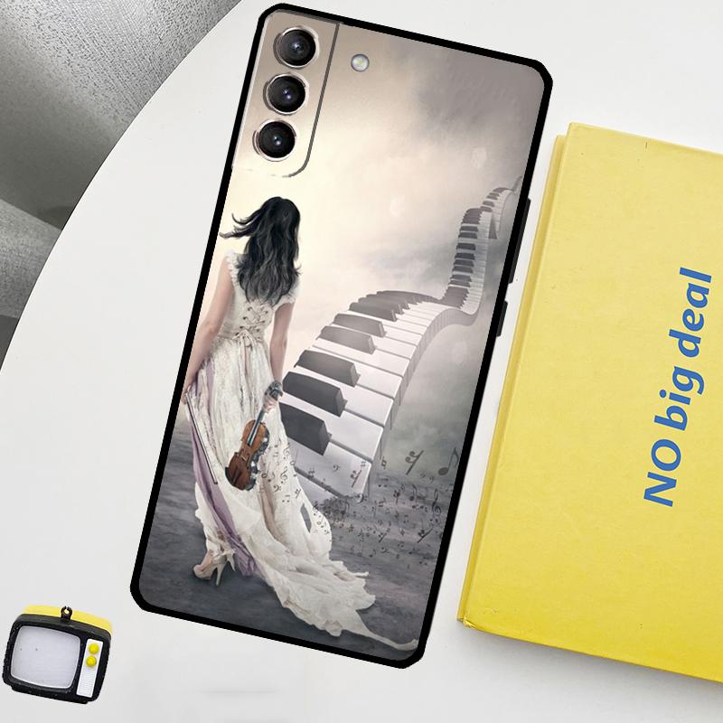 Чехол для скрипки и пианино для Samsung Galaxy S23 Ultra S22 S21 S20 FE Note 20 Ultra S8 S9 S10 Note 10 Plus