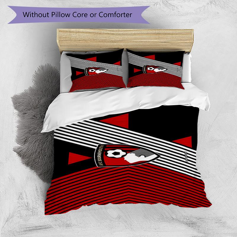 Soccer Ball Afc Crest Printed Pattern Duvet Cover Set – includes 1 duvet cover and 2 matching pillowcases Bedroom decor Christmas gifts