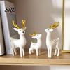 Deer Figurine for Home Decor 3 Pcs Mini Figurines, Cute Woodland Animal Decoration, Miniature Decorative Potted Plants Reindeer Statues Fairy Gardens,