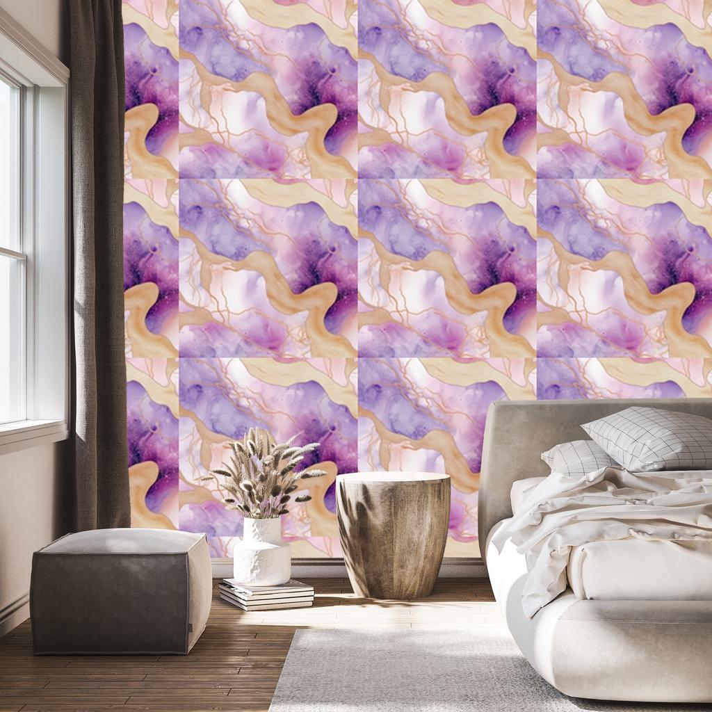 Ink Purple and Beige Wallpaper for Living Room and Bedroom 50x1000