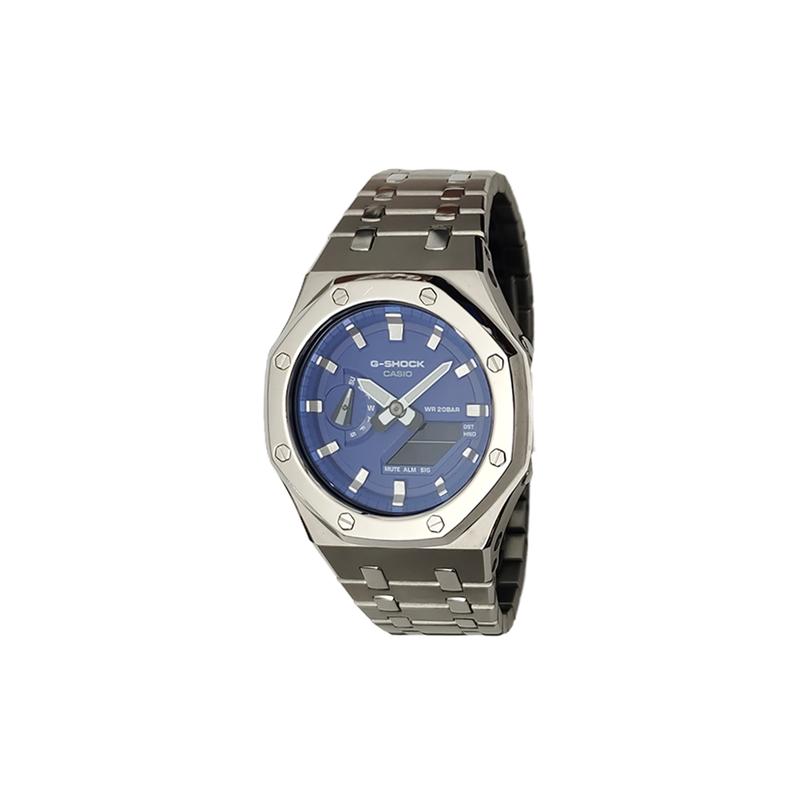 CASIO Customized watch modified series Farm Oak Silver scale Waterproof 200 meters GA-2100HC-2A modified-Xinghan Silver R GA-2100HC-2A