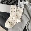 Модные носки Harajuku Винтажные Женские Носки Вязаные Эластичные Длинные Носки В горошек Хлопковые Носки Средней Длины Осень Зима