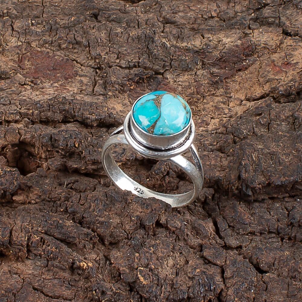 Natural Blue Copper Turquoise Gemstone Handmade 925 Sterling Silver Jewelry Ring RR-11-37