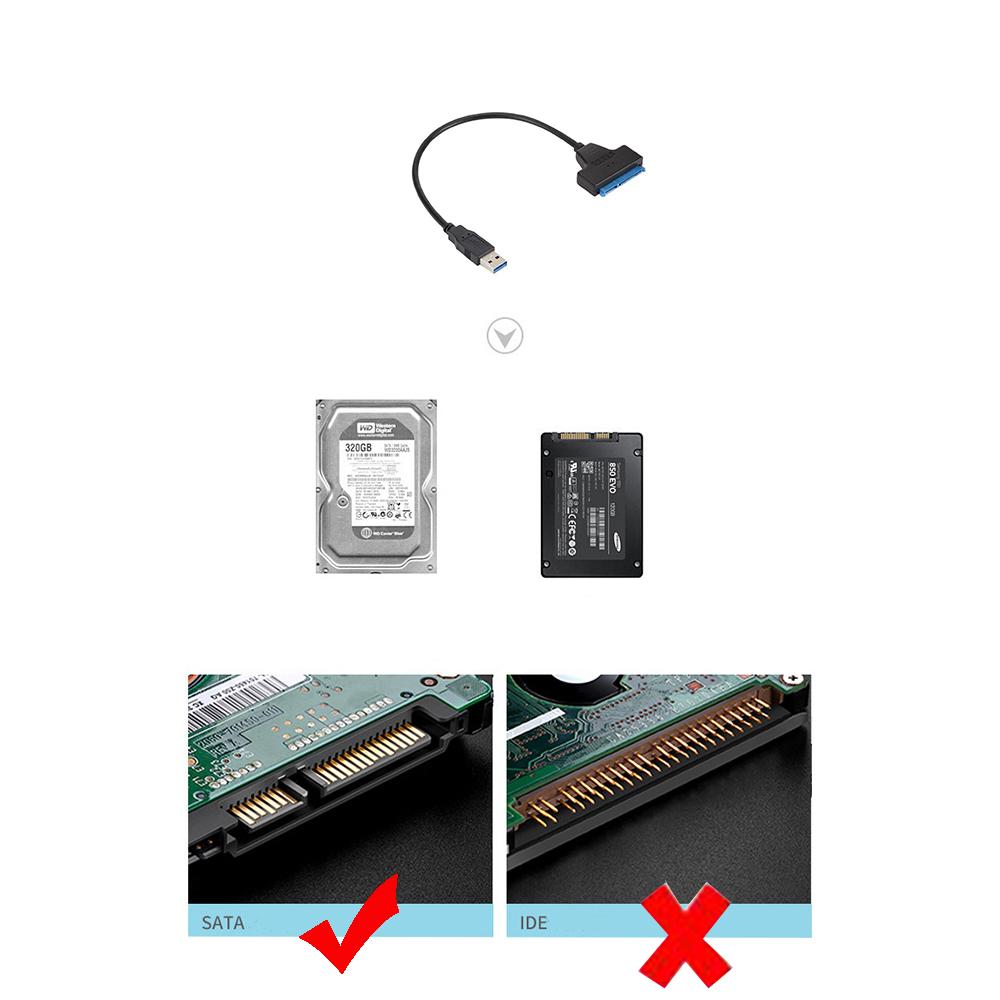 Кабель-адаптер USB 3.0 на SATA 22 Pin 500 МБ/с для SSD/HDD-кабеля-адаптера для жесткого диска