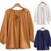 2022 Spring Casual Urban Cotton Crew Neck Loose Fit Women's Pullover Shirt