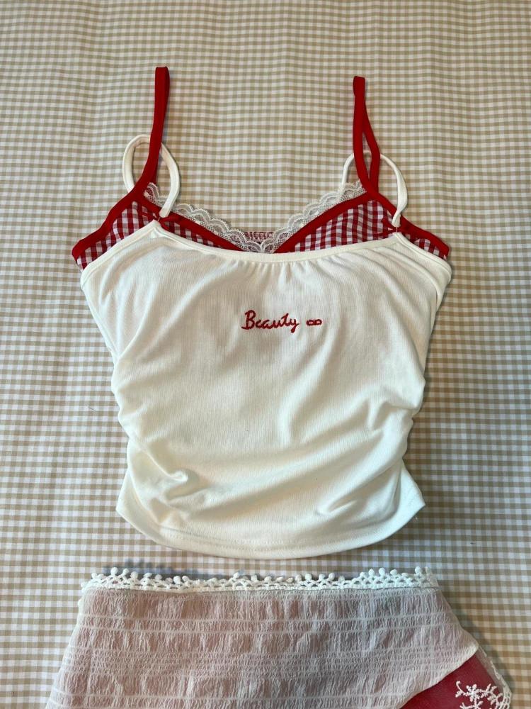 Summer Sexy Slim Sling Sleeveless Set Dress Women Korean Fashion Skinny Plaid Thin Tops Female + Aesthetic Y2k Solid Dresses New