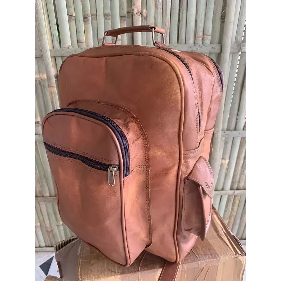 Винтажный рюкзак из козьей кожи, сумка-мессенджер, настоящая сумка для ноутбука