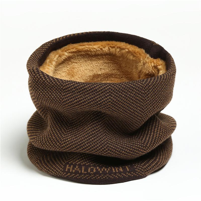 New Knitted Winter Warm Ring Neck Scarf Fashion Solid Men Women Outdoor Warm Full Face Mask with Plush Soft Muffler Bufanda