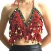 Women Dance Wear Nightclub Tassel Belly Dance Bra Halter Bra Show Costumes Performance Top