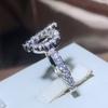 Кольца из кубического циркония AAA высокого качества, Роскошное модное кольцо с геометрическими символами для женщин, Свадебные брендовые ювелирные изделия в подарок