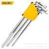 Набор шестигранных ключей-отверток Deli Tools из 9 предметов с длинным шаровым и ромбовидным наконечником DL3090