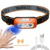 Mini USB Rechargeable Headlamp Motion Sensor Headlight Camping Flashlight Head Light Torch Lamp with Built-in Battery