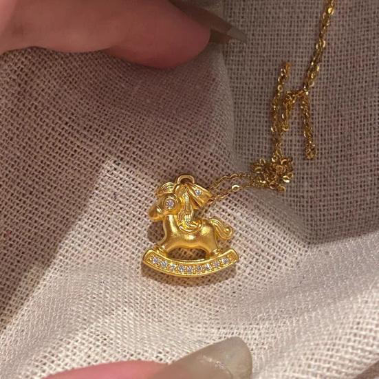 Подвеска-ожерелье Лошадь Животное Зодиака Милая Подвеска Лошадь Ожерелье Женское Украшение на Китайский Новый Год Подарок на День Рождения для Дочери Ее